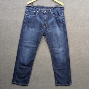 Levis 505 Jeans Mens 36x30 Straight Leg Denim Modern Dark Wash
